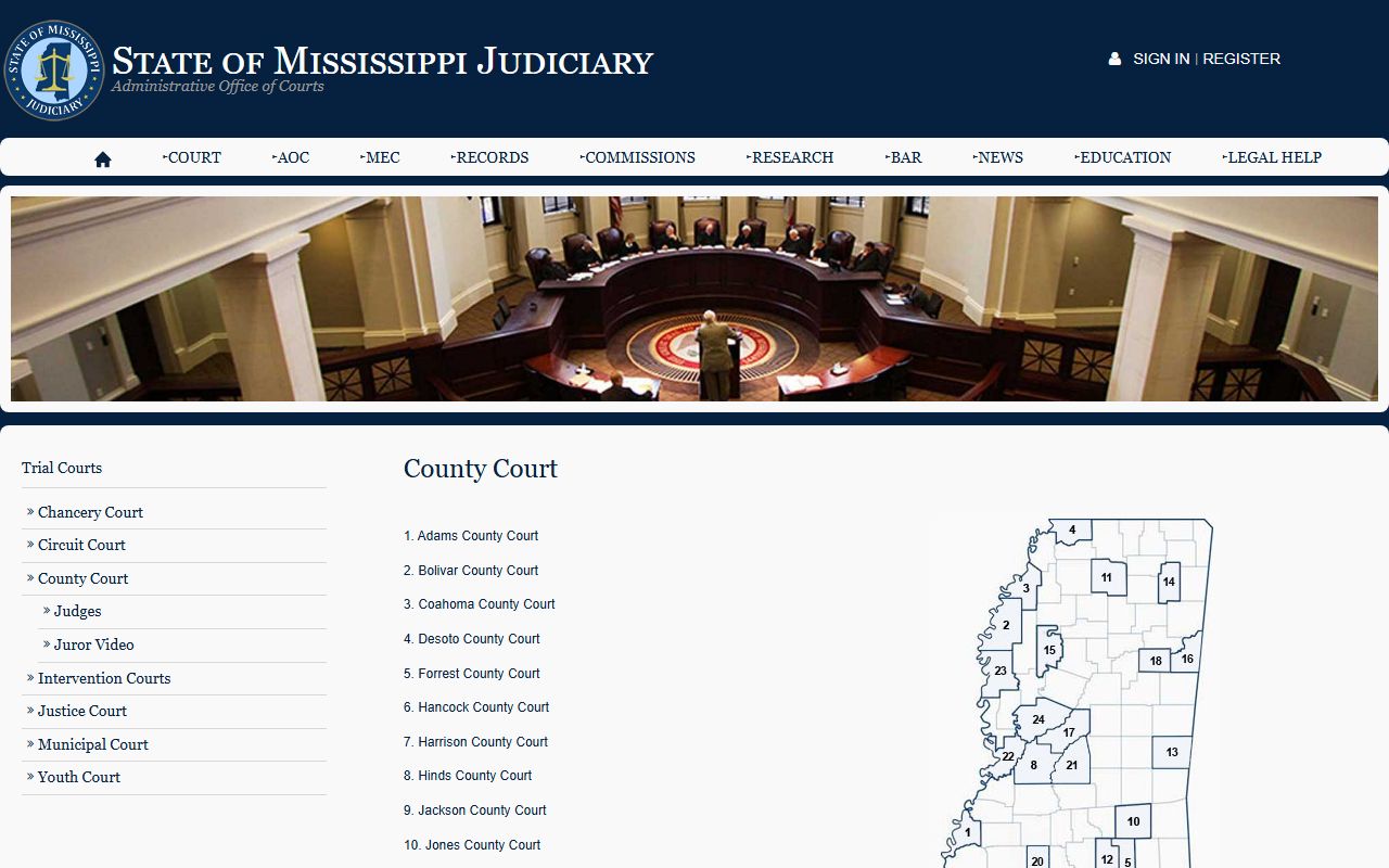 DeSoto County County Court records and Circuit Clerk jurisdiction reference