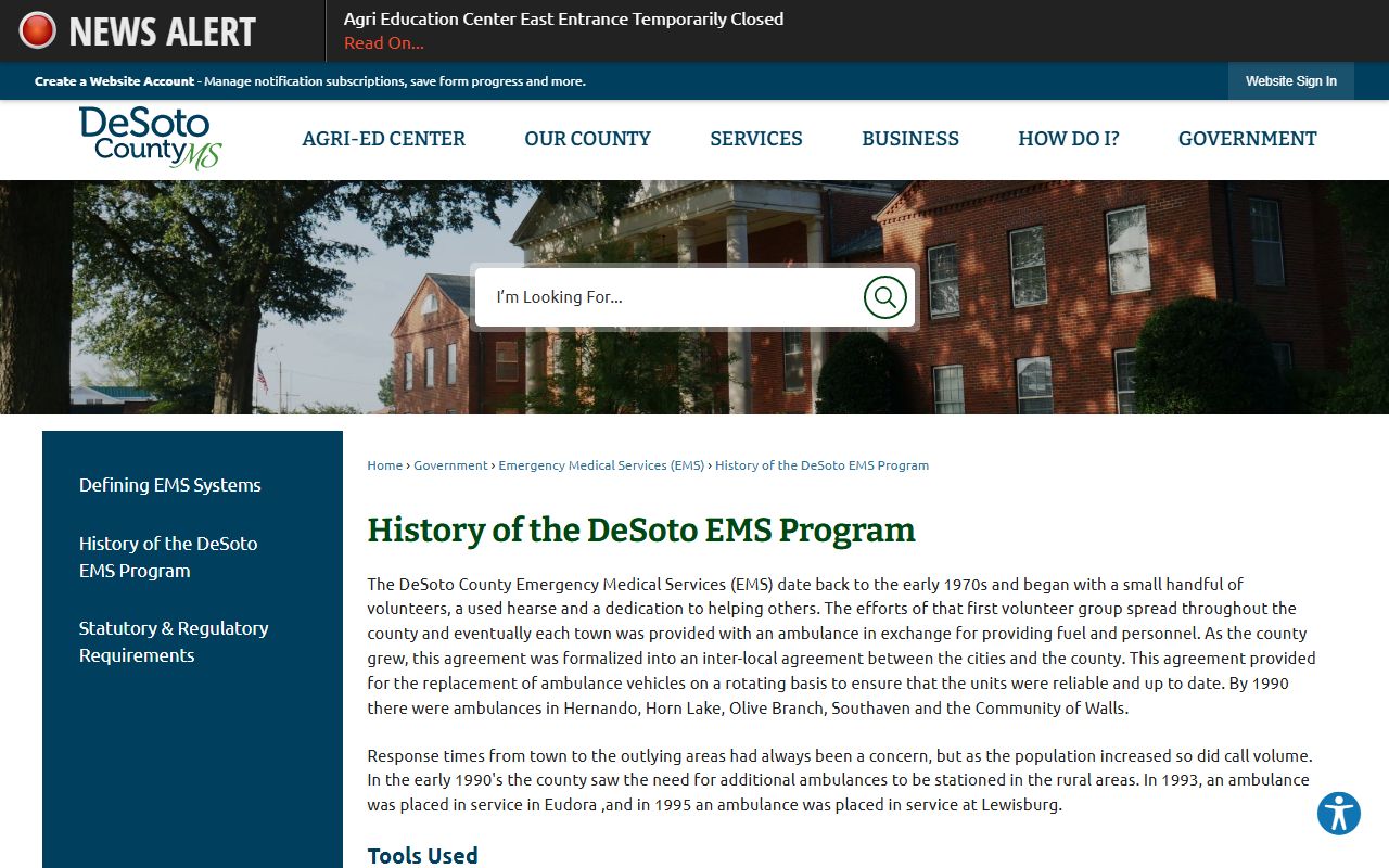 DeSoto County Chancery Clerk court records and land records access page