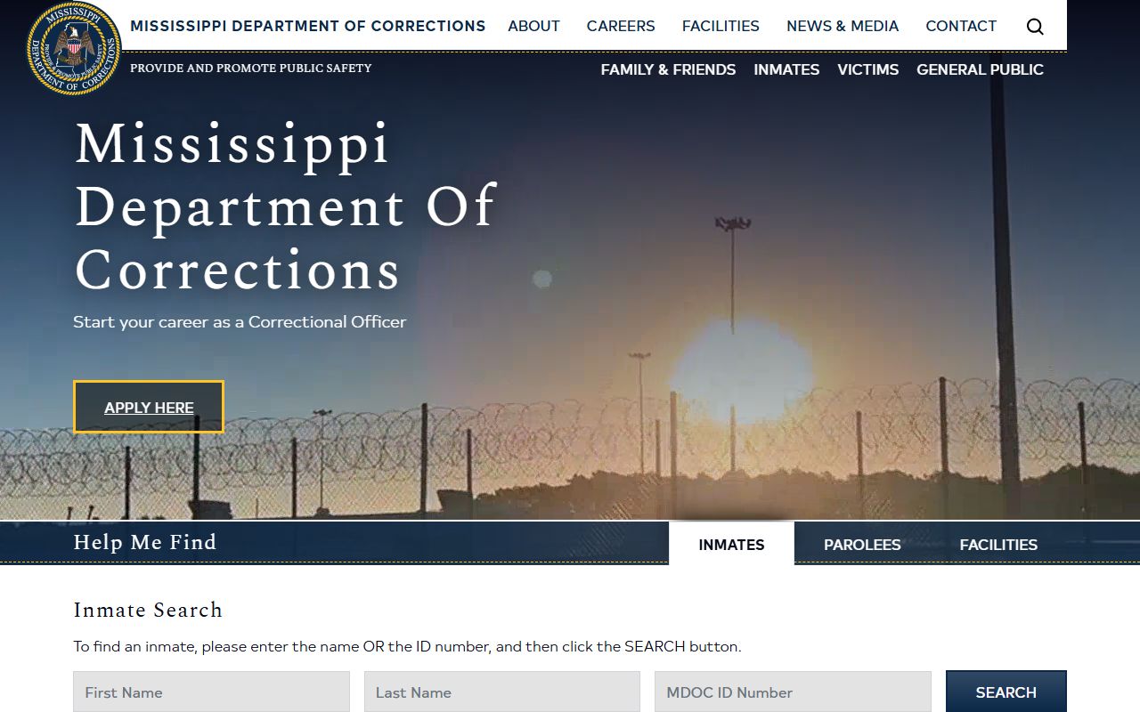 DeSoto County inmate custody notification through the Mississippi MDOC VINE service