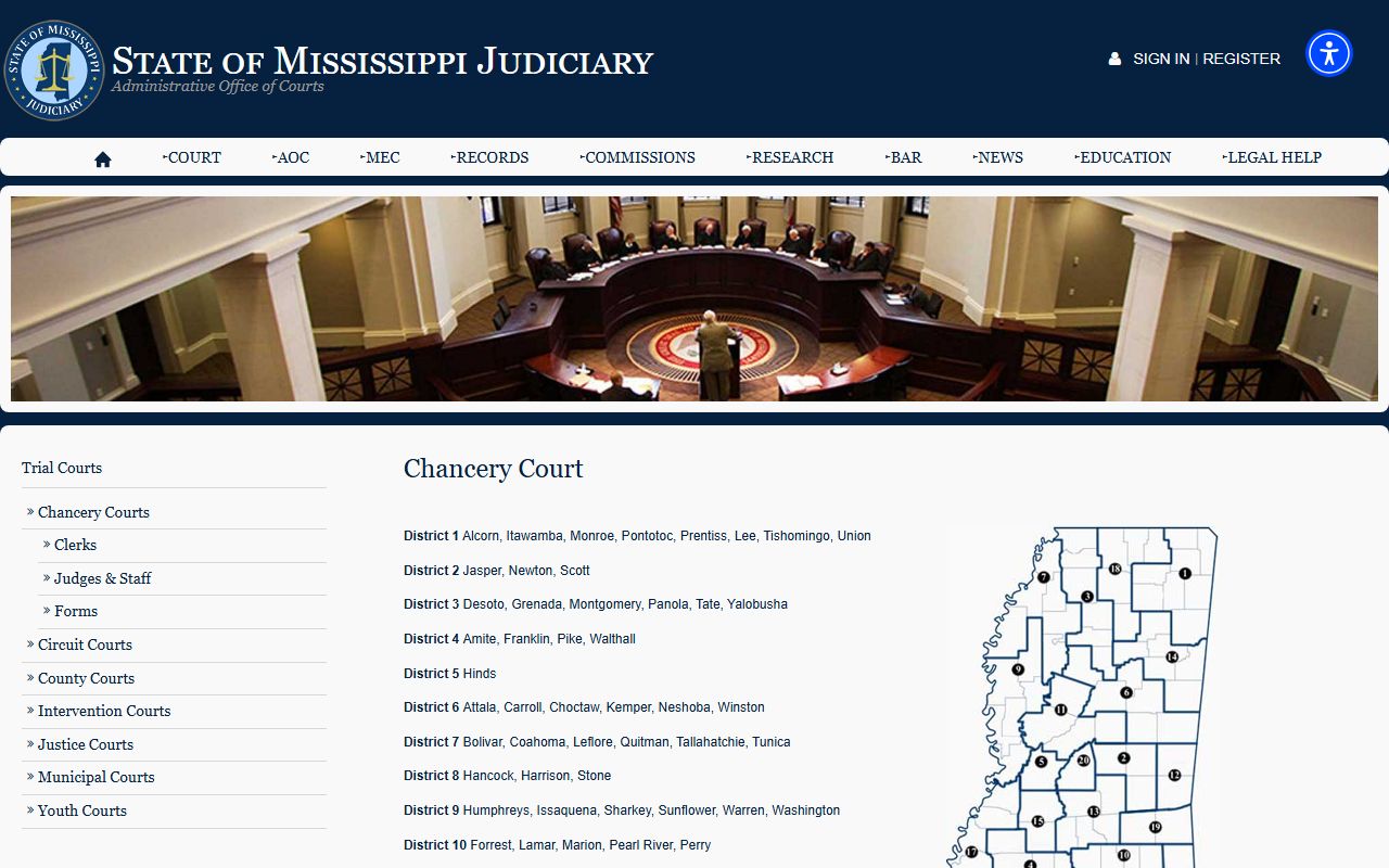 DeSoto County divorce records Chancery Court jurisdiction overview